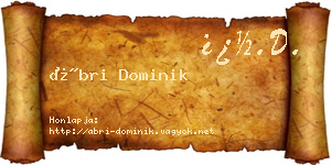 Ábri Dominik névjegykártya